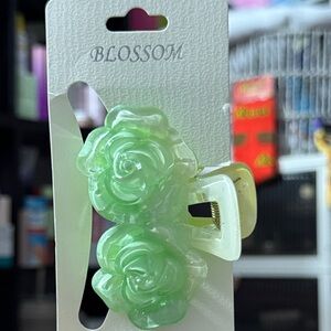 Blossom Green Rose Hair Clip